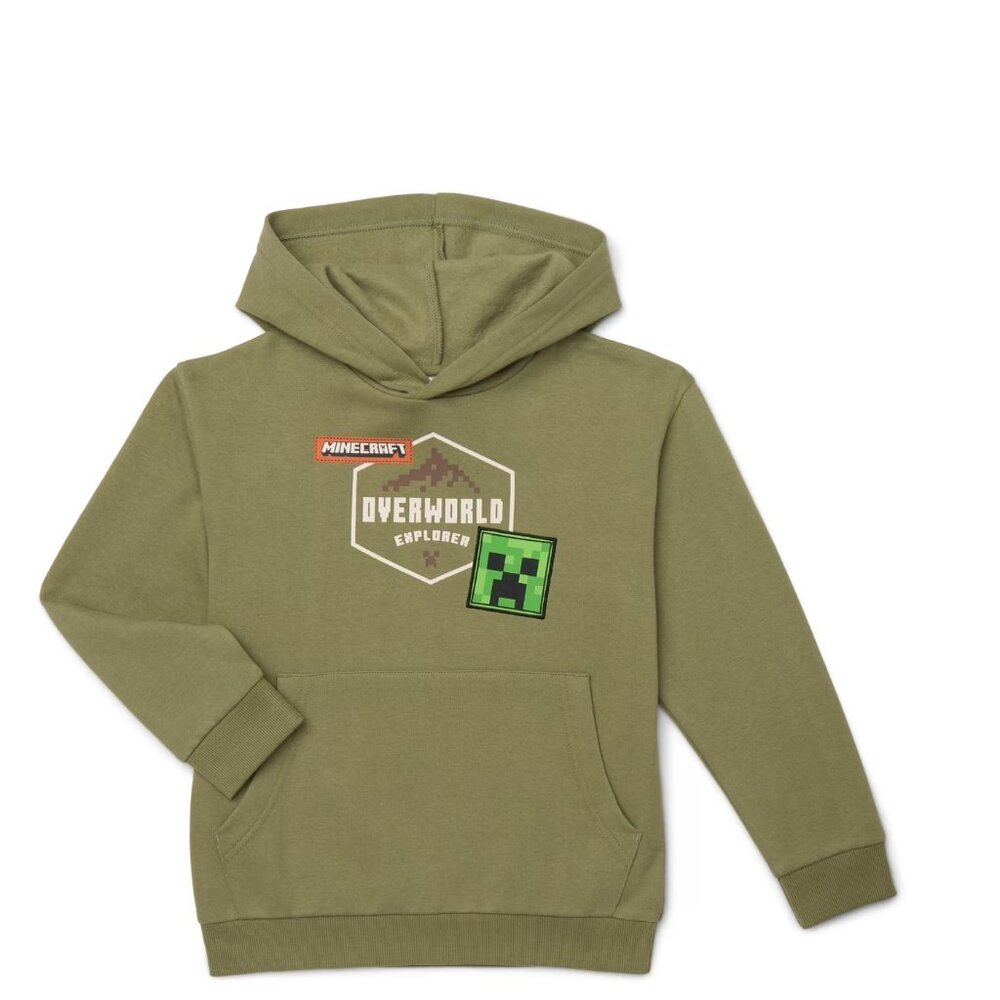 Minecraft Boys Pullover Hoodie with Long Sleeves, Size 6/7 - New with Tags